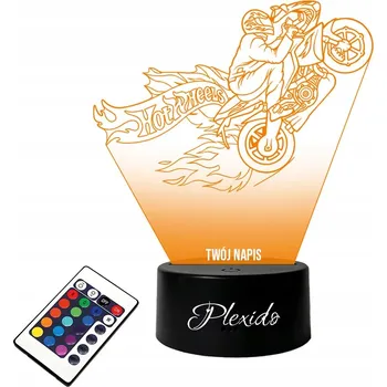 Dekorativní svítidlo LAMPKA na SKLE Hotwheels Motocykl 3D LED RGB + DÁLKOVÝ OVLADAČ 16 BAREV