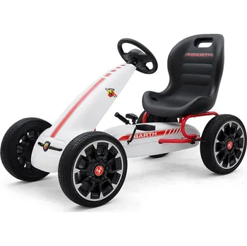 Dětské šlapadlo Dětská šlapací motokára Go-kart Milly Mally Abarth bílá (Šlapací formule pro děti)