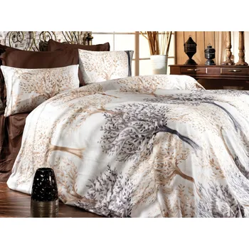 Povlečení Saténový povlak na polštář Trees cream 70x90