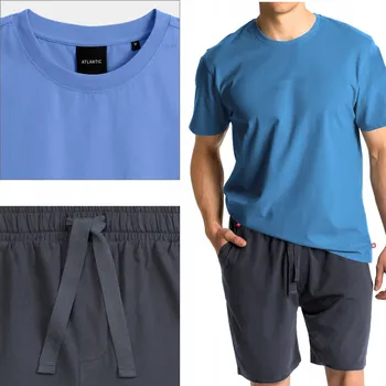 Pánské pyžamo ATLANTIC pánské pyžamo krátký rukáv krátké kraťasy wl25 NMP modré XL