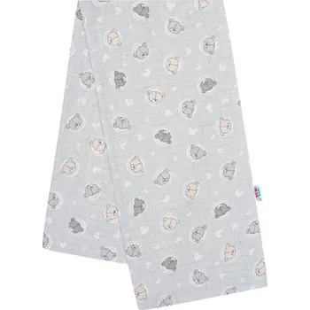 Plena Plena dětská s potiskem Medvídek šedá (Bavlněná plena s potiskem)