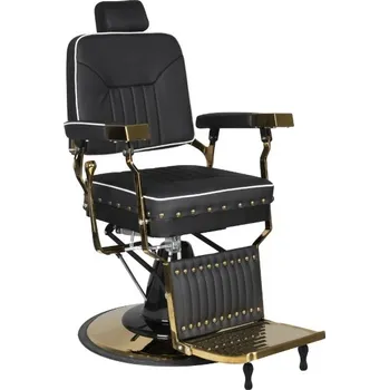 Kadeřnické křeslo Gabbiano Holičské barber křeslo Filippo Gold černá