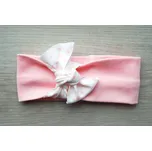 AMÁLKA Elastická dívčí čelenka lososová, pentle malé srdíčka Velikost: 50-56