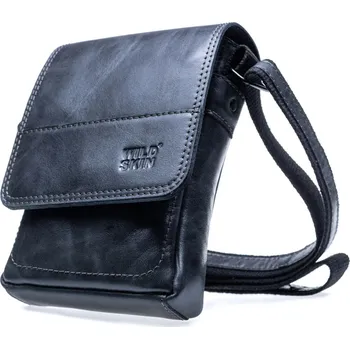 Kožená crossbody taška CITY Antracit černá matná