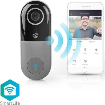 Nedis WIFICDP40CWT - Wi-Fi Smart Domovní Video Telefon | Cloud/ microSD / Onvif | IP65 | snímač pohybu | Bílá
