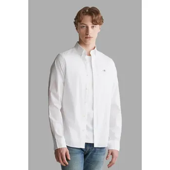 Pánská košile KOŠILE GANT SLIM POPLIN SHIRT WHITE