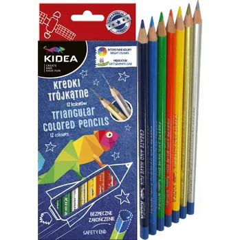 Kresba Trojúhelníkové Pastelky Kidea 12 barev