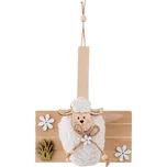 Závěs dřevo 140x165mm , přírodní, bílá