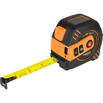 Měřící laser NEO TOOLS Laserový měřič vzdálenosti s výsuvným měřicím pásmem
