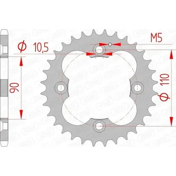 Nářadí na motocykly Ocelové zadní kolo řetězky Afam 92324 32 zubů, rozteč 520