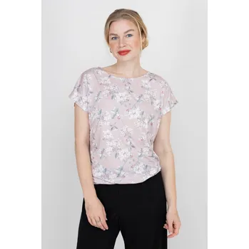 Dámská halenka Pratto dámské halenkové triko s květinovým vzorem starorůžové Velikost: 42