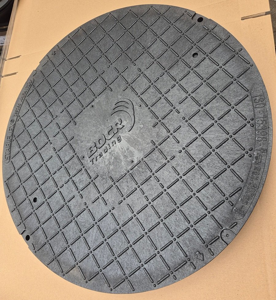 plastový poklop 60cm Plastový poklop PP 600 nosnost 600kg, bez rámu, průměr 600mm