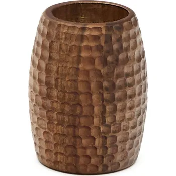 Hnědý dřevěný kelímek na zubní kartáčky Fraz – Kave Home ID_1759240