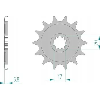 Nářadí na motocykly 24304+13 PŘEDNÍ HNACÍ ROZETA MOTO. OCELOVÁ AFAM