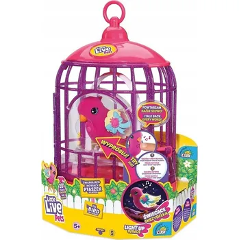 Figurka Zpívající ptáček v kleci Moose Toys Little Live Pets růžový