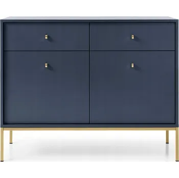 Komoda Elegantní tmavě modrá komoda 83 x 103 cm, moderní design, zlatý rám