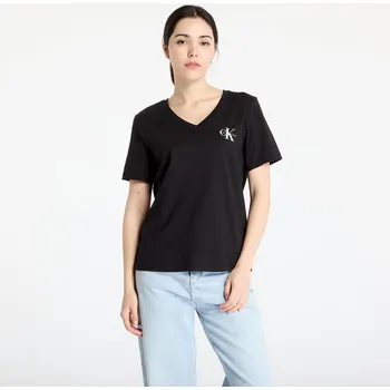Dámské oblečení Tričko Calvin Klein Jeans Logo Vn 2 Pack Tee Black XS