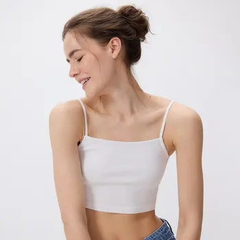 Dámské tričko Reserved - Krátký top na ramínkách - bílá - WC380-00X - WC380-00X-XL