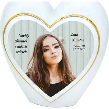 Smuteční dekorace Urna velké Srdce s fotografií