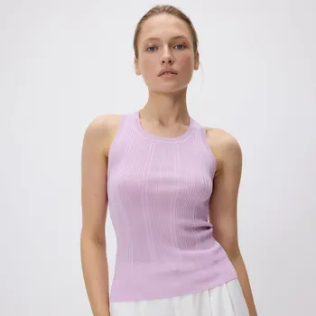 Dámské tričko Reserved - Žebrovaný top - pastelově růžová - 486GE-03X - 486GE-03X-S