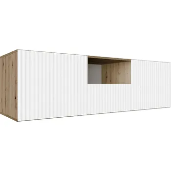 Televizní stolek Moderní závěsný TV stolek NOE 140 cm - dub artisan/bílý mat