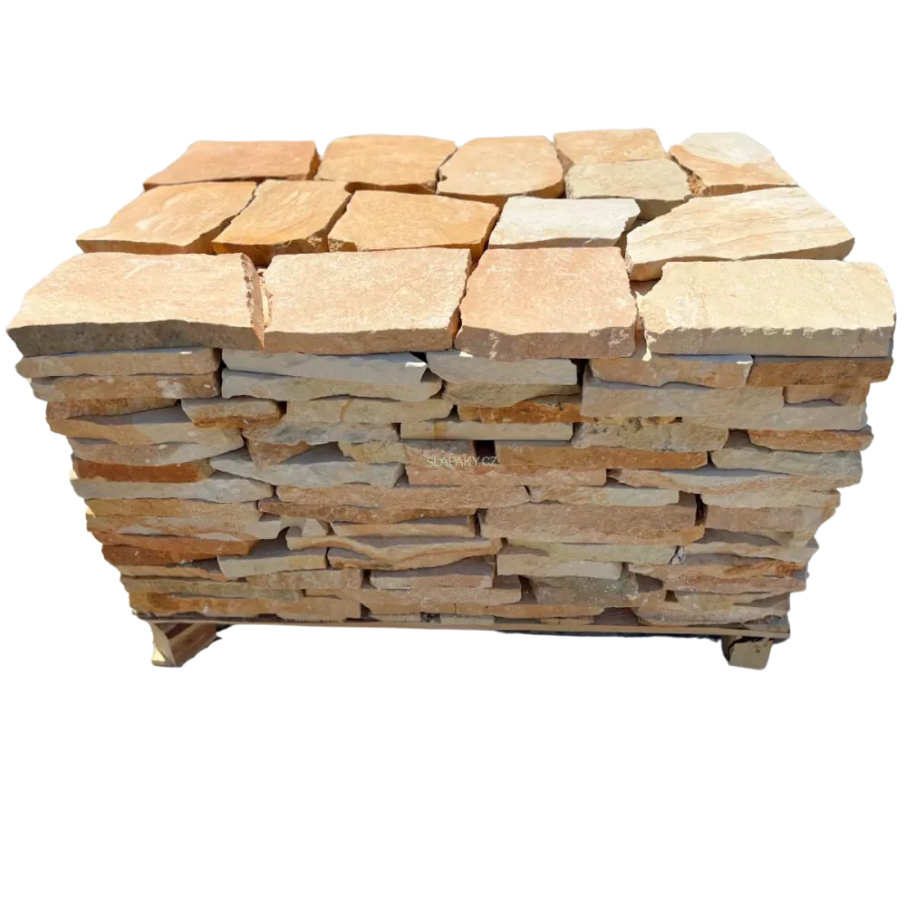 Přírodní štípaný pískovec dlažba LARA tl. 40 mm, povrch řezaný (tl. 40 mm, rozměr 10-40 cm - POVRCH ROVNÝ - ŘEZANÝ)