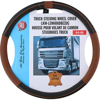 ALLRIDE Potah na volant 44-46 cm, kožený, černo-hnědý