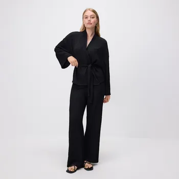 Dámské kalhoty Reserved - Kalhoty z krepovaného úpletu - černý - ZQ700-99X - ZQ700-99X-XS