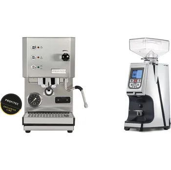 Kávovar Profitec GO, brushed stainless steel + Eureka Atom 60, chrome