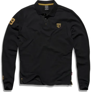 Pánské tričko Pánské pólo DERICK LS BLACK/GOLD / 4XL