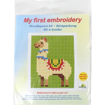 Textilie Moje první vyšívání - 17x20,5cm - Lama