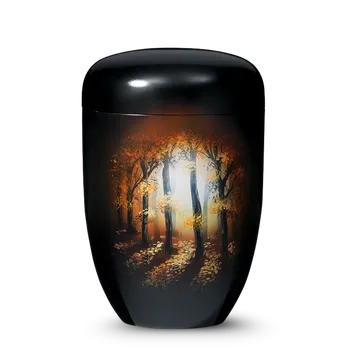 Smuteční dekorace Ekologická urna Malba - Lesní mýtina