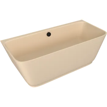Vana SKYLLA nástěnná stojící vana litý mramor 169x75x60cm, béžová mat