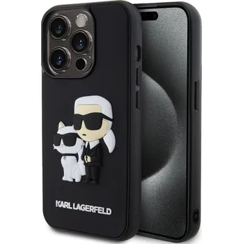Notebook Karl Lagerfeld 3D Rubber Karl and Choupette Zadní Kryt pro iPhone 13 Pro Black