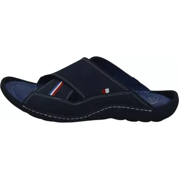 Pánské pantofle Obuv pánská HILBY 09 modrá (Pánské kožené pantofle)