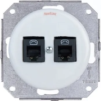 vypínač FONTINI by Font Barcelona Porcelánová zásuvka Garby Colonial dvojitá telefonní - výprodej Barva: Bílá 31 706 17 2