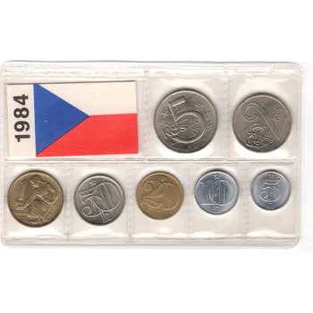 ČESKOSLOVENSKO. Sada oběžných mincí 1984. Obal PVC.