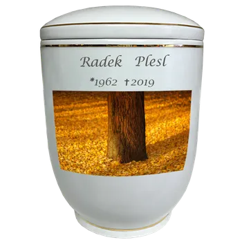Smuteční dekorace Pohřební urna Diamant | strom s listím