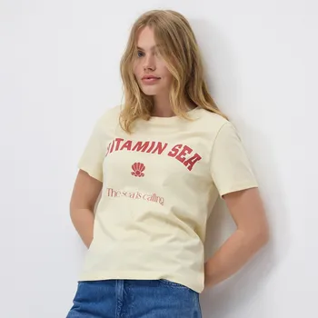 Dámské tričko Reserved - Tričko s potiskem - tělová - ZS434-02X - ZS434-02X-L