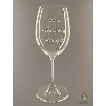 Sklenice Pískovaná sklenice na víno - Erotika