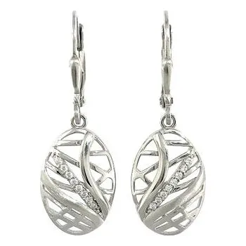 Náušnice Stříbrné visací náušnice prořezávané