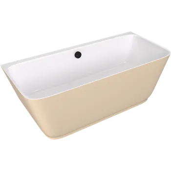 Vana SKYLLA nástěnná stojící vana litý mramor 169x75x60cm, bílá/béžová mat