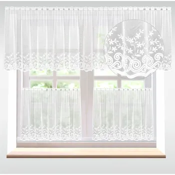 Záclona dreher mira, Bílá pomněnka a vlnka vitrážka metráž, bílá
