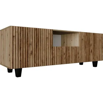 Televizní stolek Frézovaný TV stolek na nožkách NOE 140 cm - dub artisan/dub catania