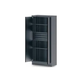 Skříňka na nářadí Plechová dvoudveřová skříňka na nářadí se 3 šuplíky a 4 poličky, pro k