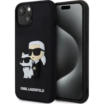 Notebook Karl Lagerfeld 3D Rubber Karl and Choupette Zadní Kryt pro iPhone 13 Black