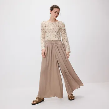 Reserved - Kalhoty palazzo - béžová - 1044P-08X - 1044P-08X-L