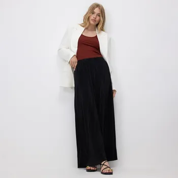 Dámské kalhoty Reserved - Plisované kalhoty s širokými nohavicemi - černý - YU035-99X - YU035-99X-XL