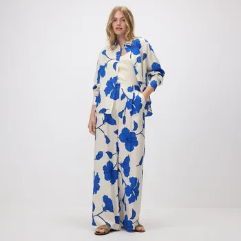 Reserved - Vzorované kalhoty z viskózy - vícebarevná - YH544-MLC - YH544-MLC-XL