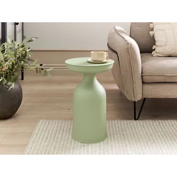 Konferenční stolek Boční stolek světle zelený železný 33 x 33 x 50 cm kulatý vrchol oválný tvar káva koncová konzola obývací pokoj ložnice moderní Beliani